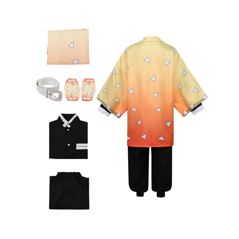 costumi cosplay sacadranca demon slayer zenitsu - retro