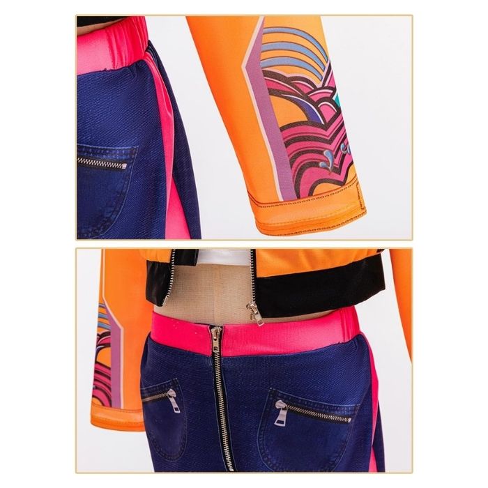 costume cosplay sacadranca kpop demon hunters huntrix rumi