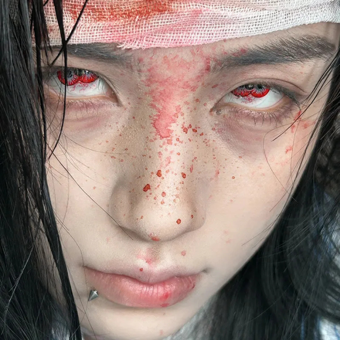 lenti cosplay crazy lens sacadranca twin hex red