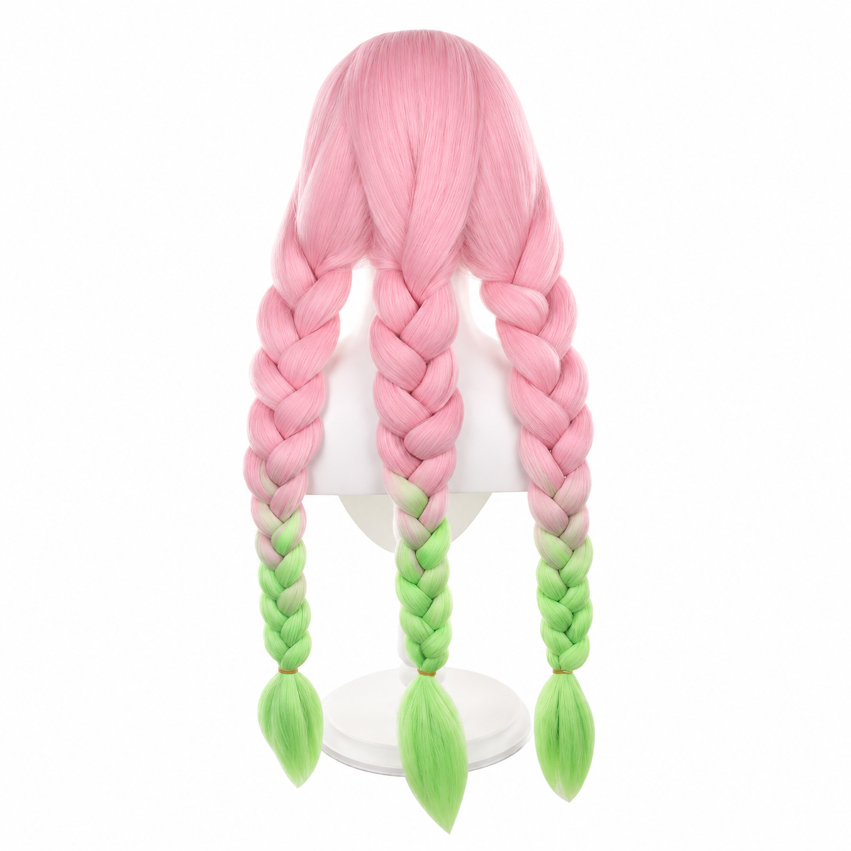 Parrucca Cosplay Demon Slayer – Mitsuri Kanroji Dyed – Rosa / Verde 70 cm