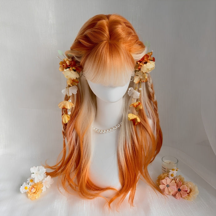 parrucca cosplay wig lolita orange 70cm