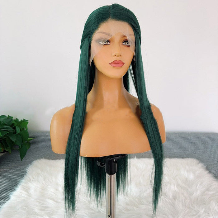 sacadranca parrucca lace front wig dark green 65 cm