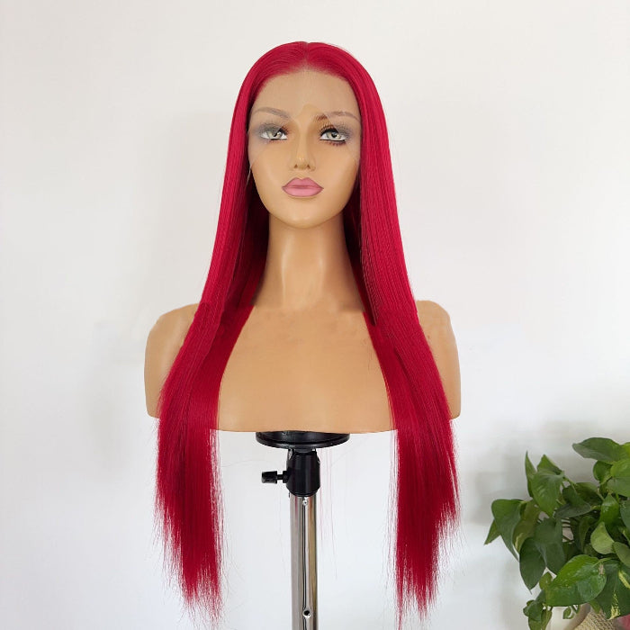 sacadranca parrucca lace front wig dark red 65 cm