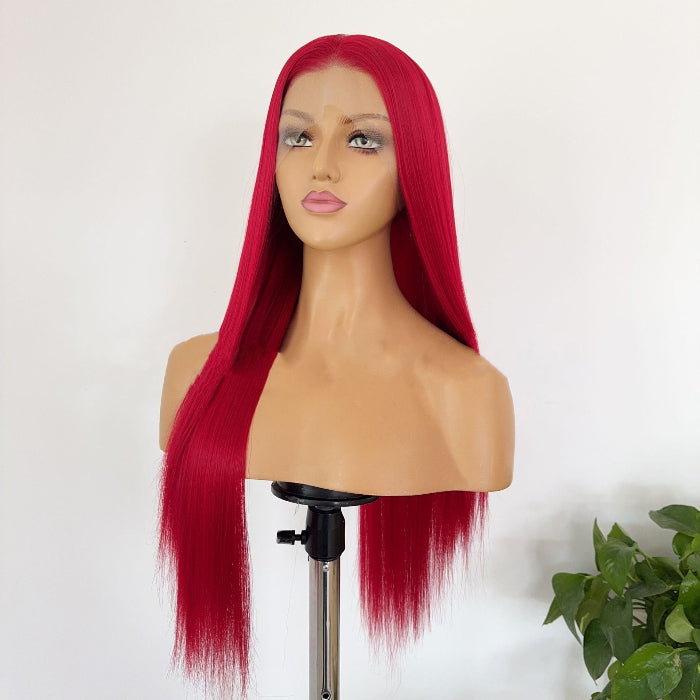 sacadranca parrucca lace front wig dark red 65 cm