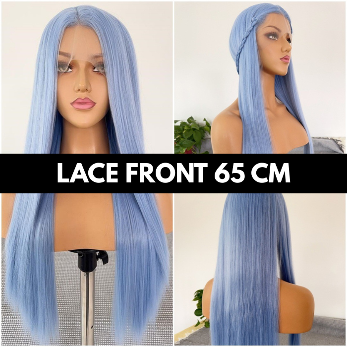 sacadranca parrucca lace front wig light blue 65cm