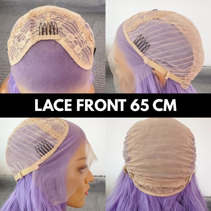 sacadranca parrucca lace front wig light purple 65 cm