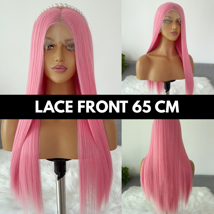 sacadranca parrucca lace front wig pink 65 cm