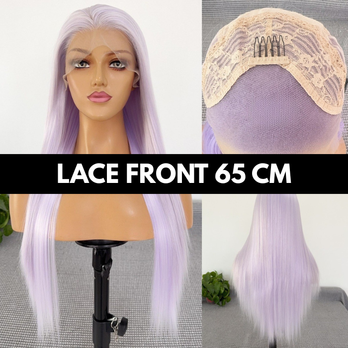 sacadranca parrucca lace front wig purple gray 65 cm