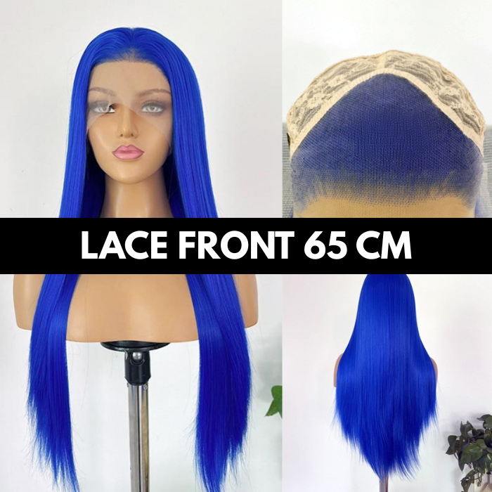 sacadranca parrucca lace front wig royal blue 65 cm