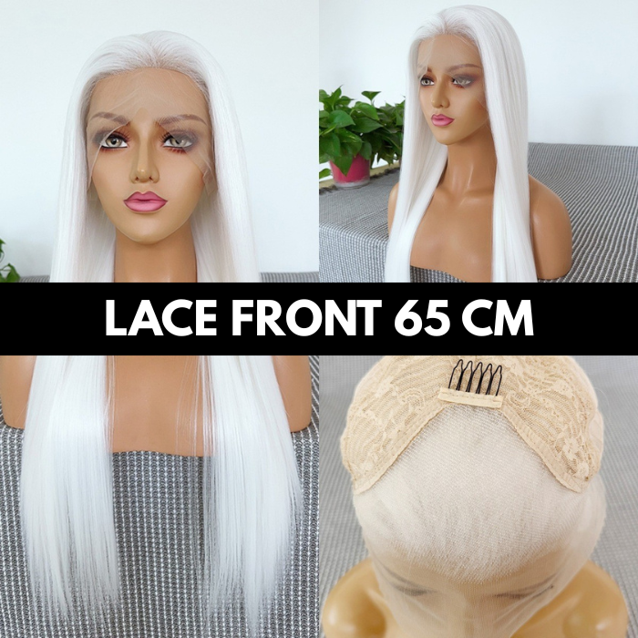 sacadranca parrucca lace front wig white 65 cm