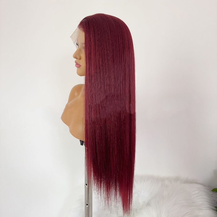 sacadranca parrucca lace front wig 65 cm wine red