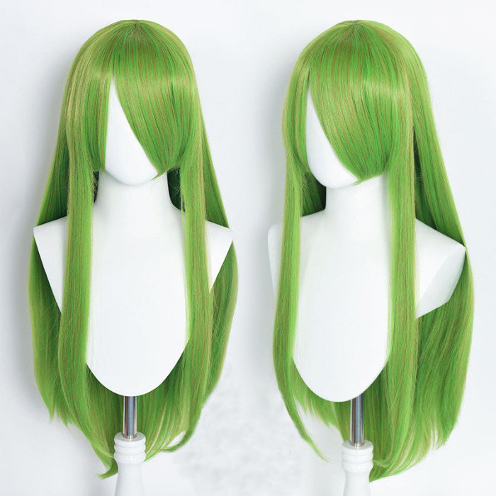 sacadranca parrucche cosplay wig 80 cm generica liscia blonde green