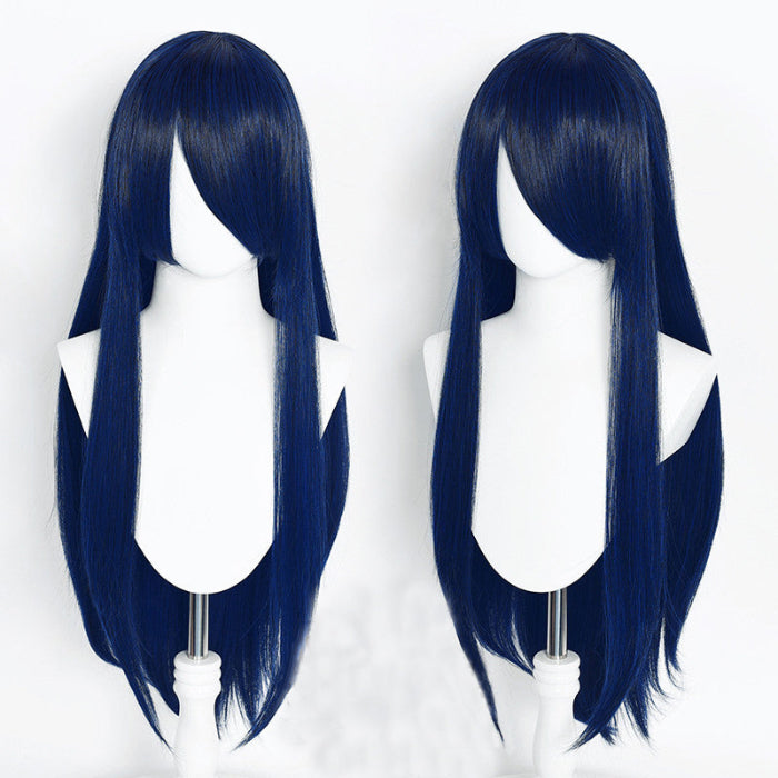 sacadranca parrucche cosplay wig 80 cm generisca liscia blue black