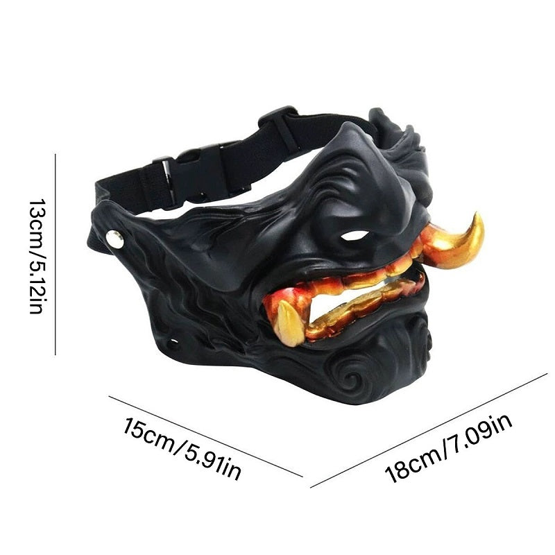 Cosplay Accessories - Resin Kabuki Demon Oni Half Mask