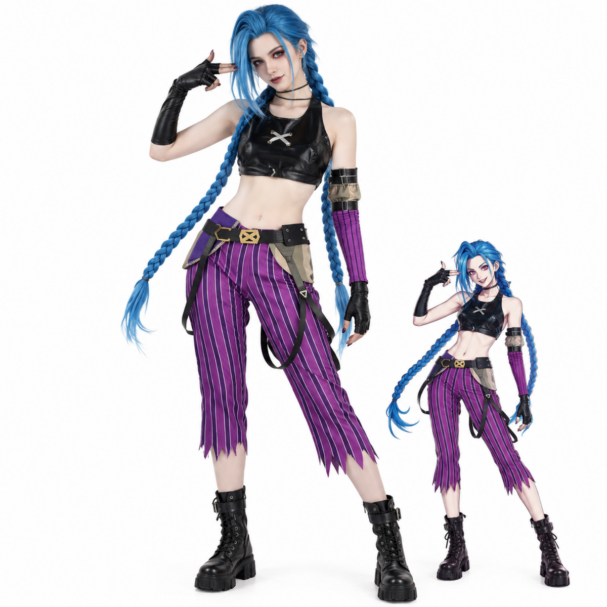 costume cosplay sacadranca league of legends arcane jinx