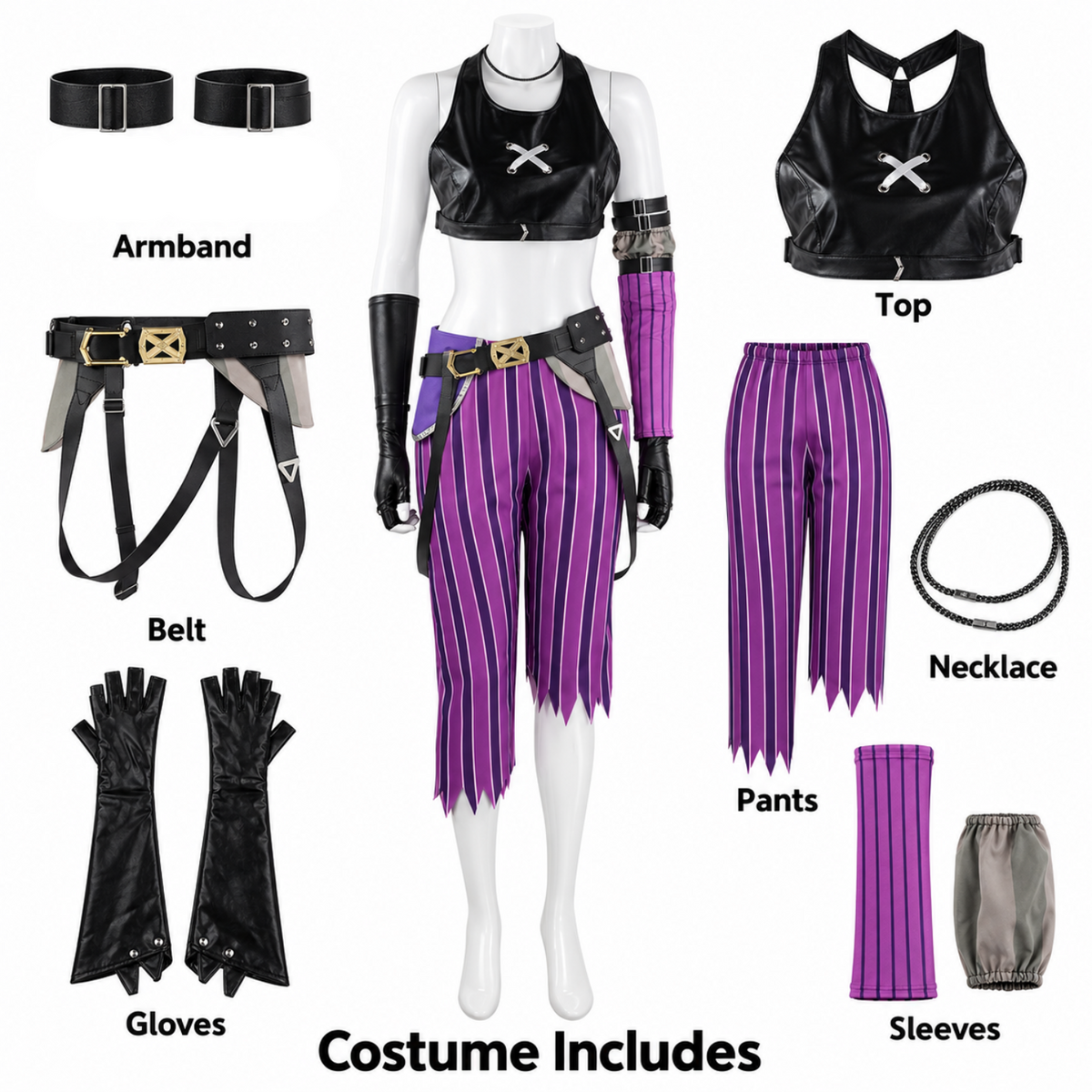 costume cosplay sacadranca league of legends arcane jinx