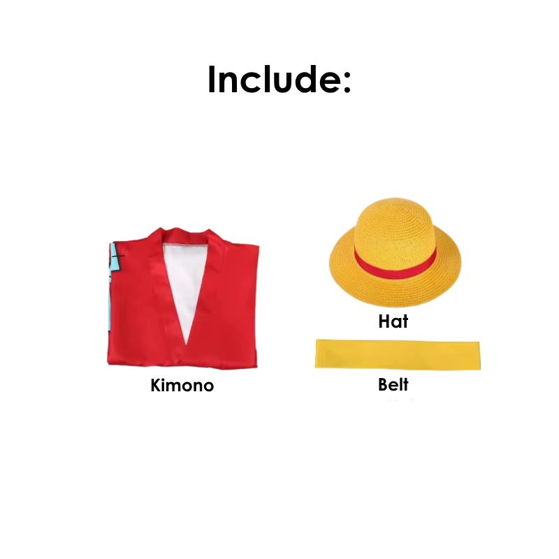 Costume Cosplay Sacadranca One Piece Luffy Wano Kuni - Contenuto
