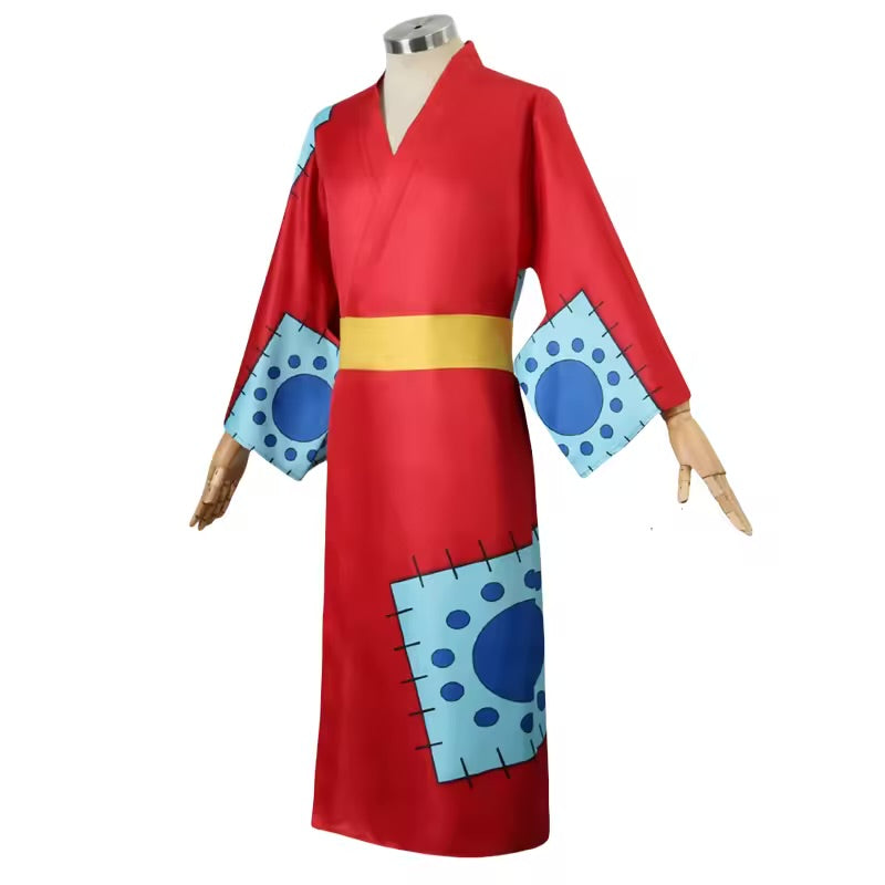 Costume Cosplay Sacadranca One Piece Luffy Wano Kuni - Fronte