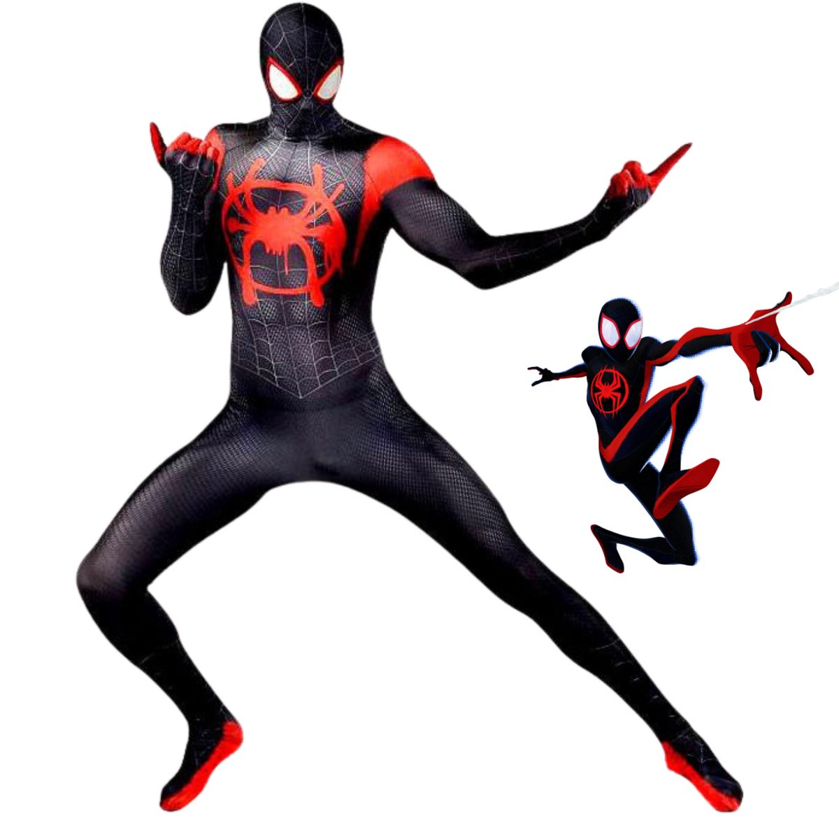 costume cosplay sacadranca spider-man miles morales bodysuit