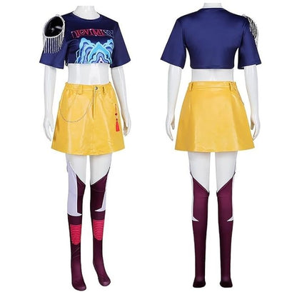 costume cosplay adulto sacadranca kpop demon hunters huntrix mira