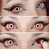 lenti cosplay crazy lens sacadranca circle red white - collage