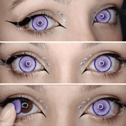 lenti cosplay crazy lens sacadranca cyborg violet - collage