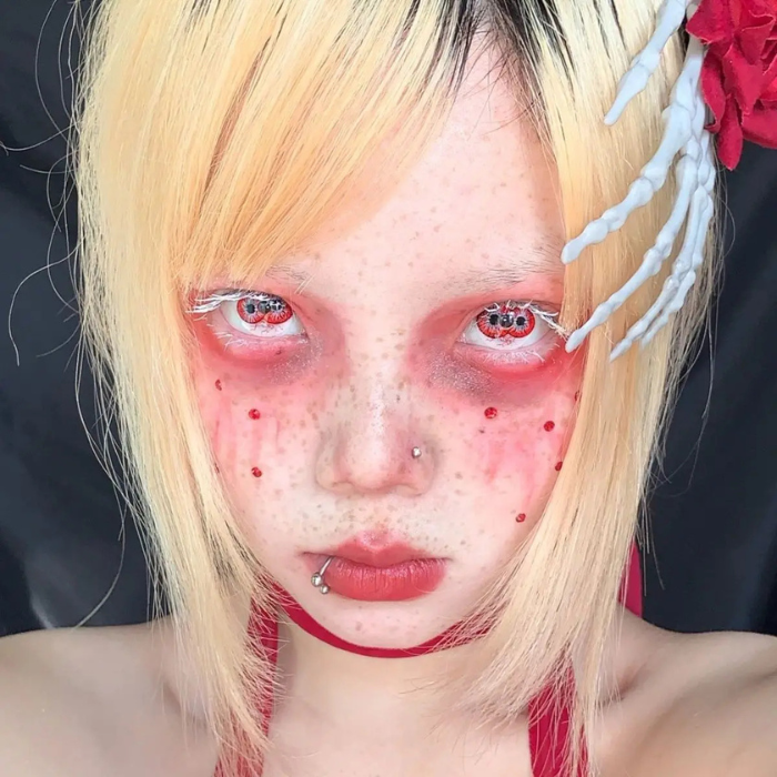 lenti cosplay crazy lens sacadranca twin hex red