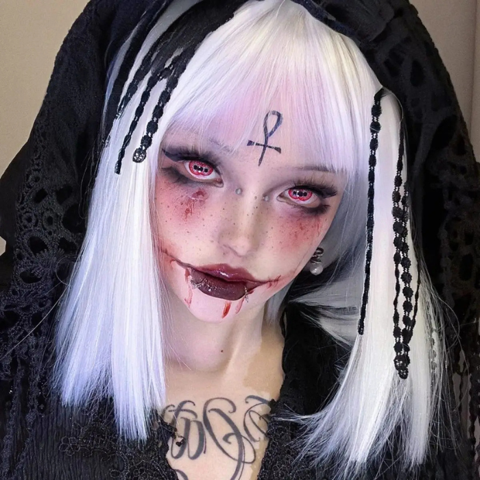 lenti cosplay crazy lens sacadranca twin hex red