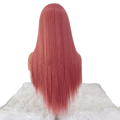sacadranca parrucca lace front wig smoke pink