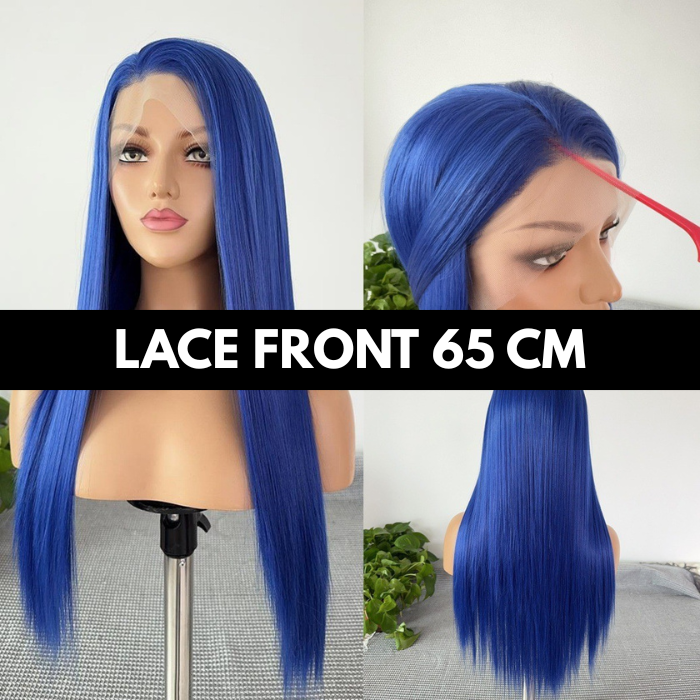 sacadranca parrucca lace front wig blue 65cm