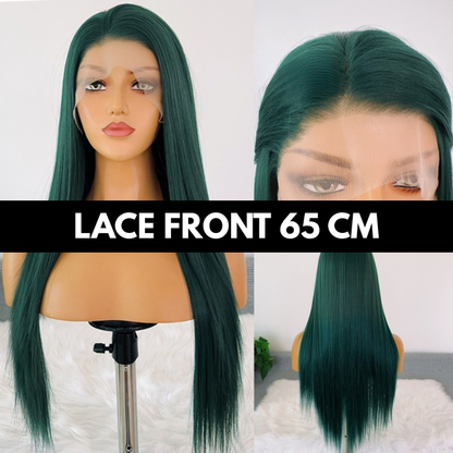 sacadranca parrucca lace front wig dark green 65 cm