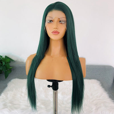 sacadranca parrucca lace front wig dark green 65 cm
