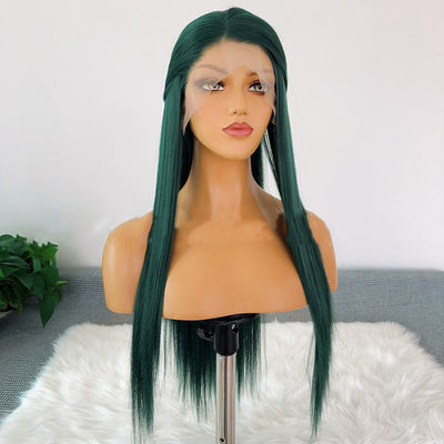 sacadranca parrucca lace front wig dark green 65 cm