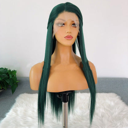 sacadranca parrucca lace front wig dark green 65 cm