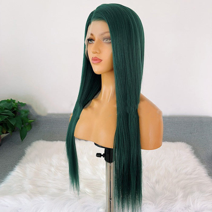 sacadranca parrucca lace front wig dark green 65 cm