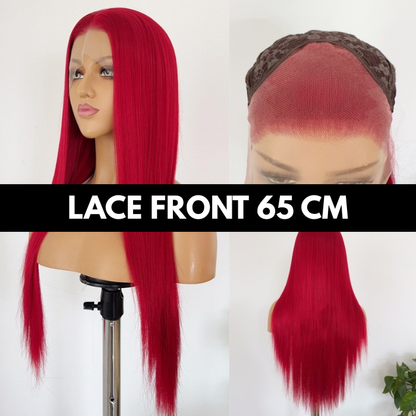 sacadranca parrucca lace front wig dark red 65 cm 