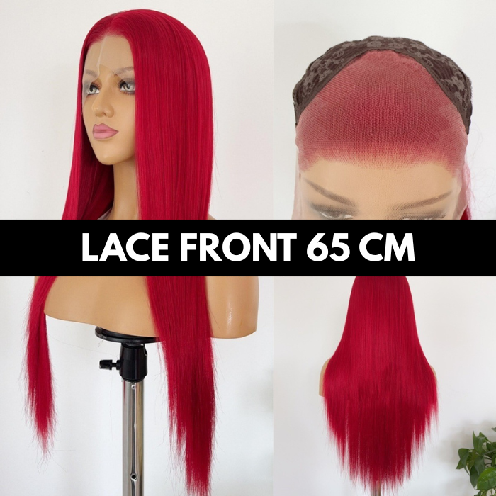 sacadranca parrucca lace front wig dark red 65 cm 