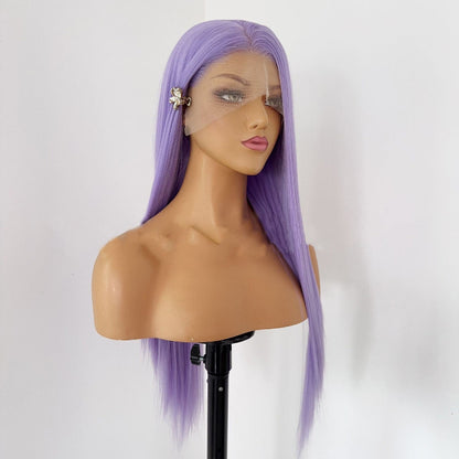 sacadranca parrucca lace front wig light purple 65 cm