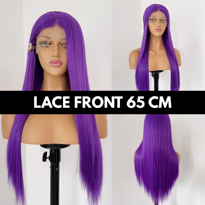 sacadranca parrucca lace front wig purple 65 cm