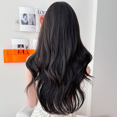 parrucche cosplay anime 70 cm lolita black wig mosso naturale