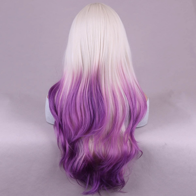 parrucche cosplay anime 70 cm lolita white purple dyed