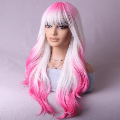 parrucche cosplay anime 70 cm lolita rose white dyed