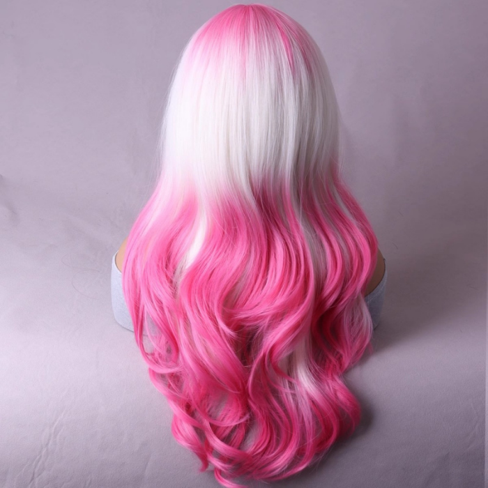 parrucche cosplay anime 70 cm lolita rose white dyed