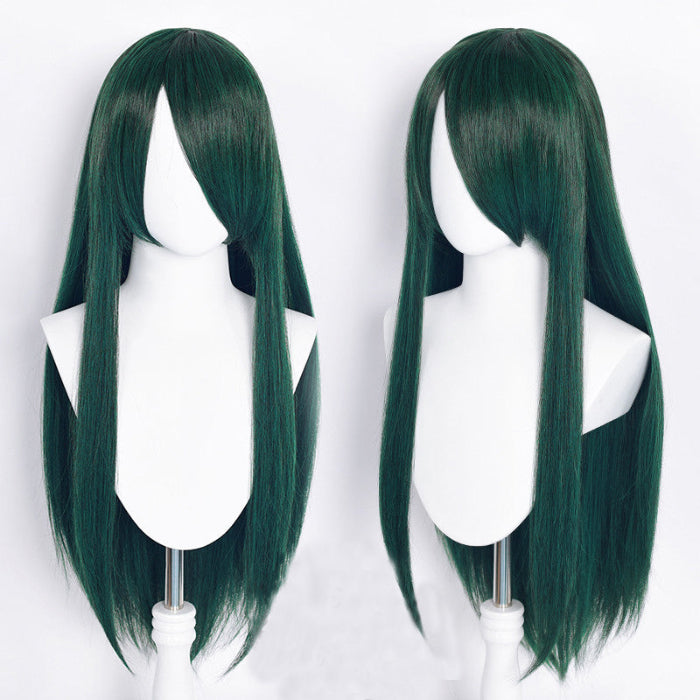 sacadranca parrucche cosplay wig 80 cm generisca liscia dark green