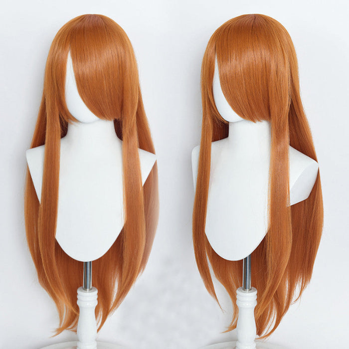 sacadranca parrucche cosplay wig 80 cm generisca liscia dark orange