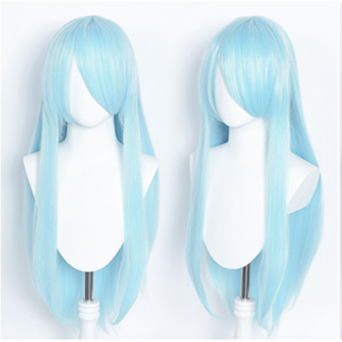 sacadranca parrucche cosplay generica 80 cm liscia ice blue