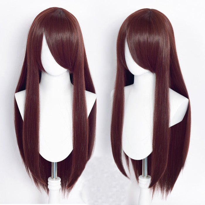 sacadranca parrucche cosplay wig 80 cm generica liscia red brown