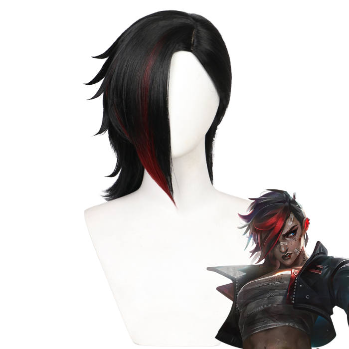 parrucche cosplay wig sacadranca league of legends season 2 vi black hair