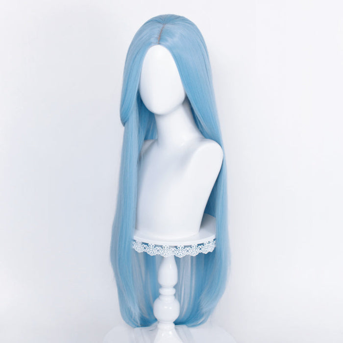 sacadranca parrucche cosplay wig 100 cm generica liscia light blue