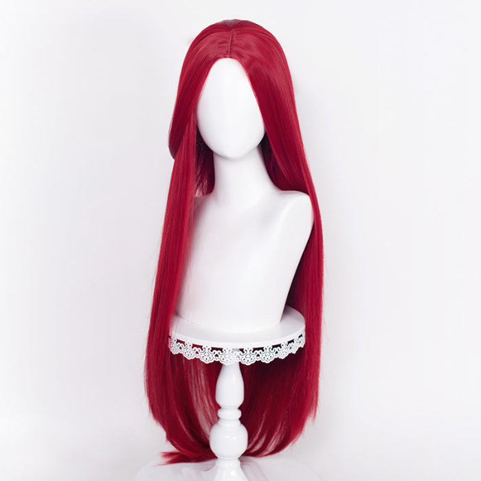 sacadranca parrucche cosplay wig 100 cm generica liscia wine red